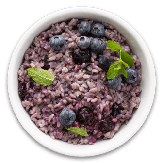 Blueberry Rice Porridge w/ Almonds
