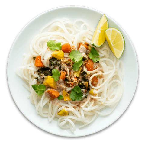 Sesame Pasta Salad w/ Kale, Carrots & Cabbage